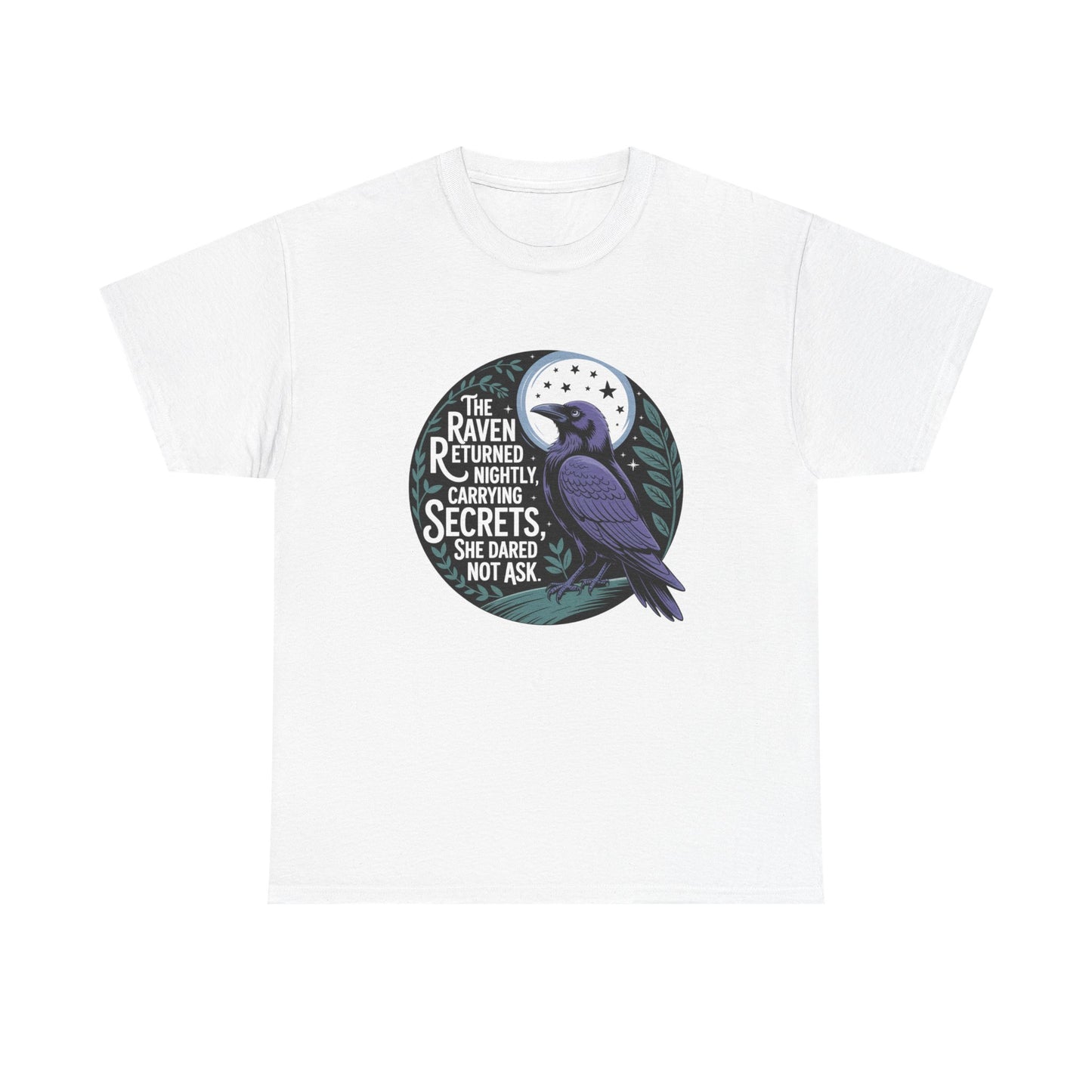 Silent Observer Raven Tee, Unisex Cotton Shirt, Gothic Apparel, Nature Lover Gift, Casual Wear, Art Tee, Birthday Gift