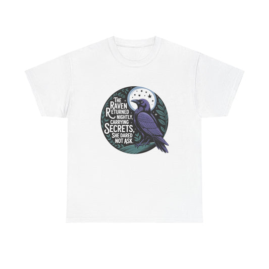 Silent Observer Raven Tee, Unisex Cotton Shirt, Gothic Apparel, Nature Lover Gift, Casual Wear, Art Tee, Birthday Gift