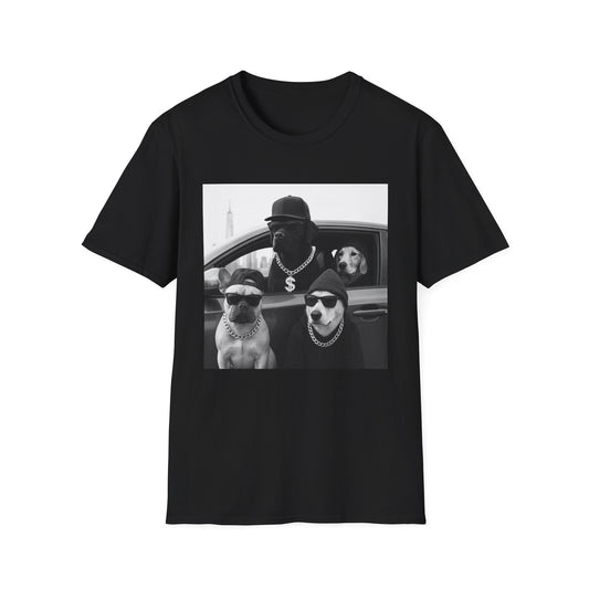 Street Vibe Graphic Tee, Unisex T-Shirt, Dog Lovers Shirt, Hip-Hop Inspired Apparel, Perfect for Casual Outings, Gift for Music Lovers