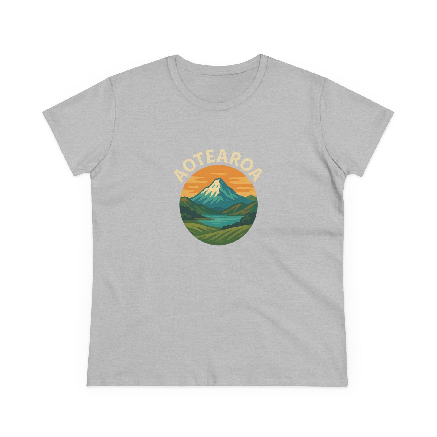 Mountain Landscape Graphic Tee, Aotearoa Shirt, Nature Lover Gift, Casual T-Shirt, Summer Staple, Eco-Friendly Apparel