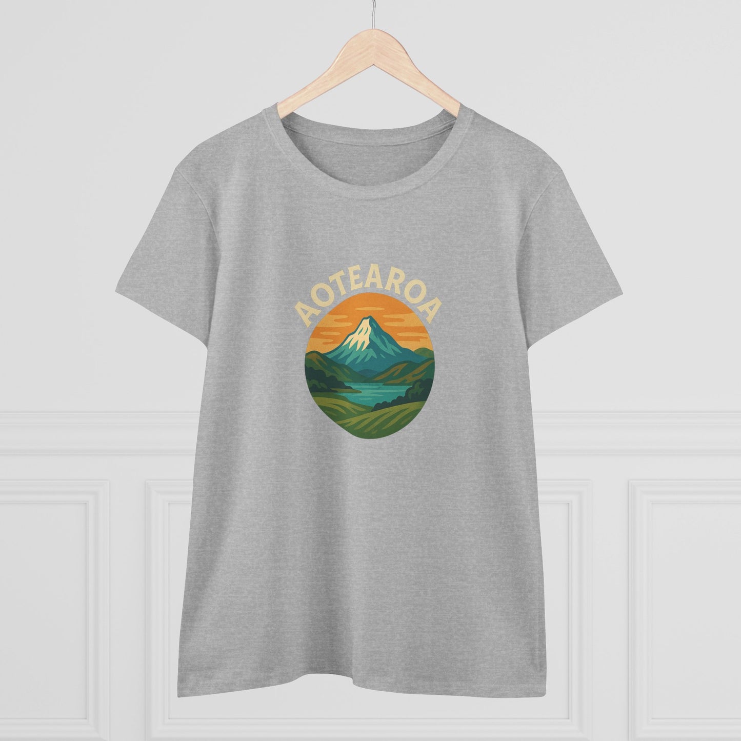 Mountain Landscape Graphic Tee, Aotearoa Shirt, Nature Lover Gift, Casual T-Shirt, Summer Staple, Eco-Friendly Apparel