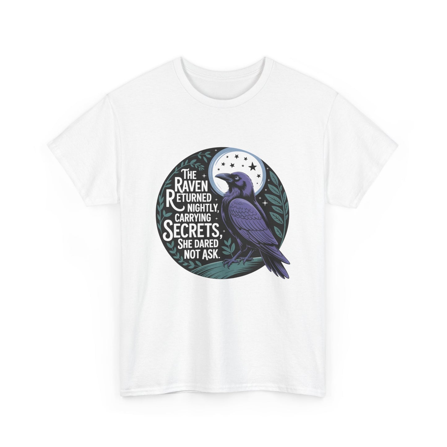Silent Observer Raven Tee, Unisex Cotton Shirt, Gothic Apparel, Nature Lover Gift, Casual Wear, Art Tee, Birthday Gift