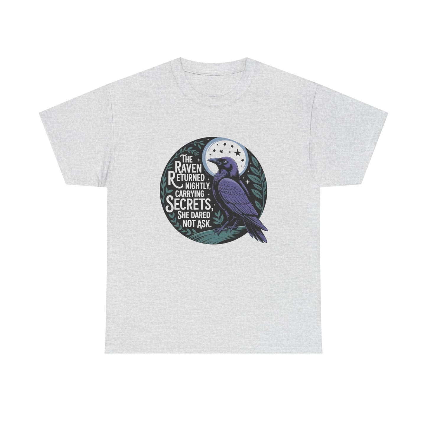Silent Observer Raven Tee, Unisex Cotton Shirt, Gothic Apparel, Nature Lover Gift, Casual Wear, Art Tee, Birthday Gift
