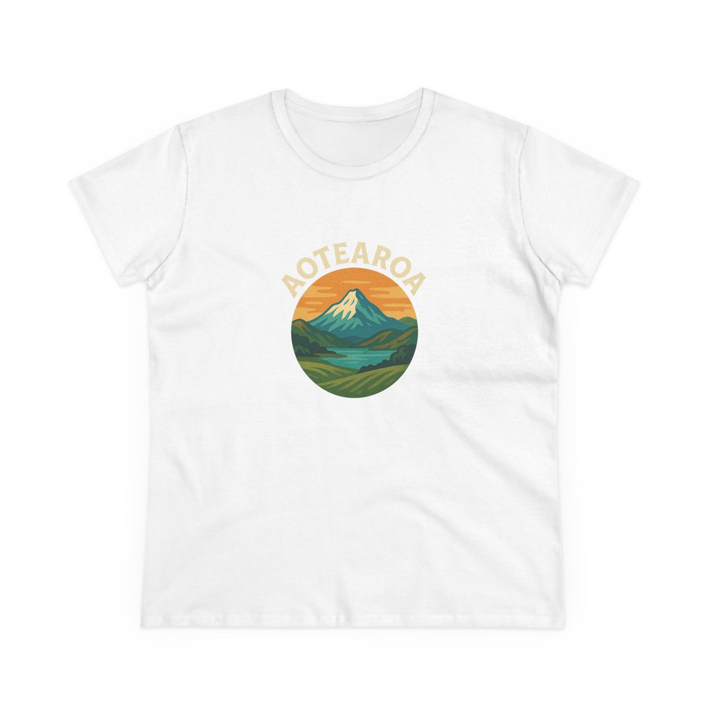 Mountain Landscape Graphic Tee, Aotearoa Shirt, Nature Lover Gift, Casual T-Shirt, Summer Staple, Eco-Friendly Apparel