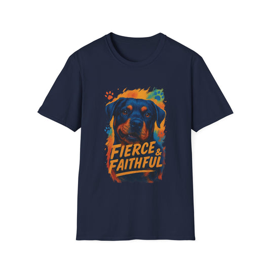 Dog Lover T-Shirt | Unisex Softstyle Tee | Fierce & Faithful | Perfect Gift for Pet Owners | Animal Lover Apparel