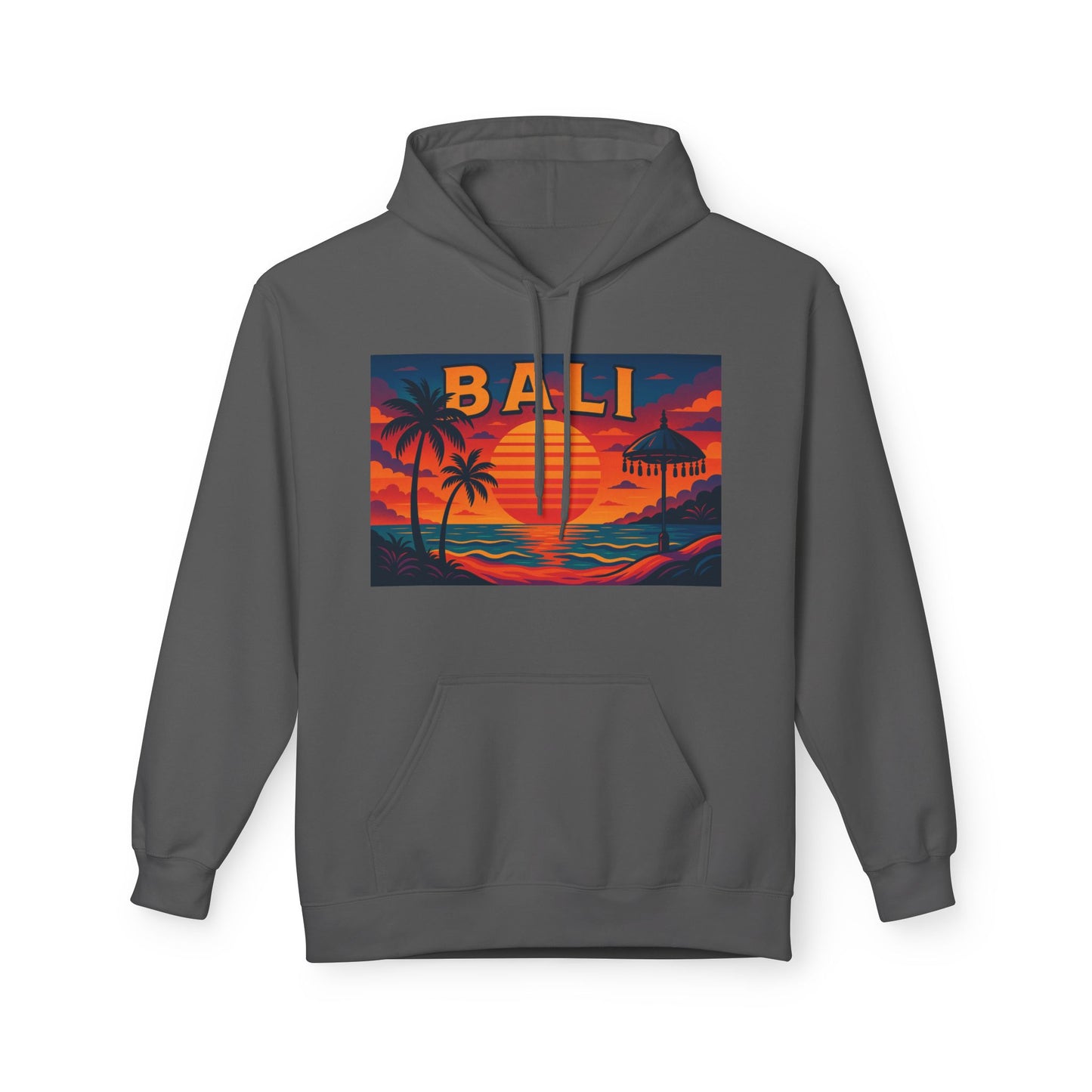 Bali Sunset Hoodie - Unisex Midweight Fleece, Travel Gift, Vacation Style, Beach Vibes Apparel, Perfect for Summer Evenings