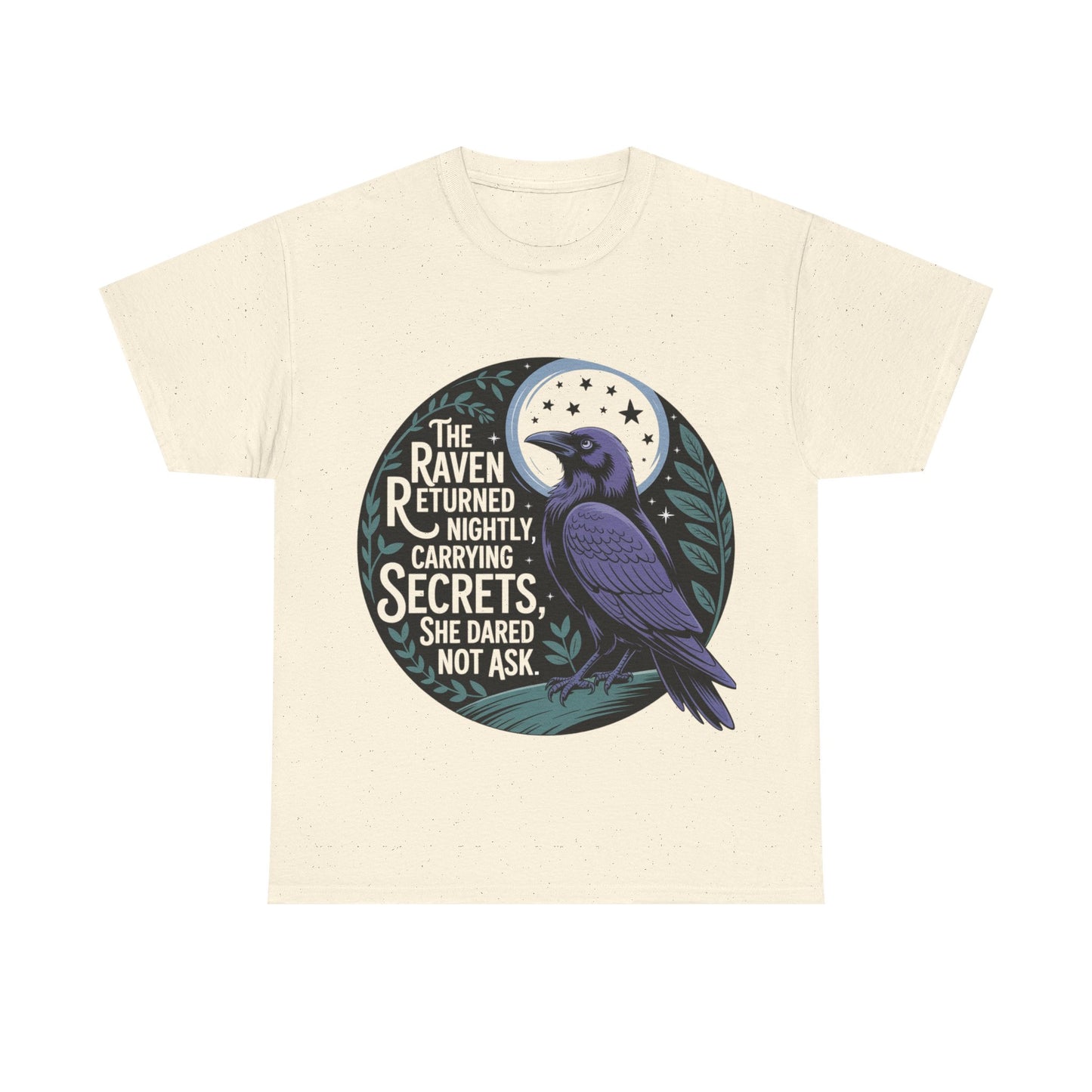 Silent Observer Raven Tee, Unisex Cotton Shirt, Gothic Apparel, Nature Lover Gift, Casual Wear, Art Tee, Birthday Gift