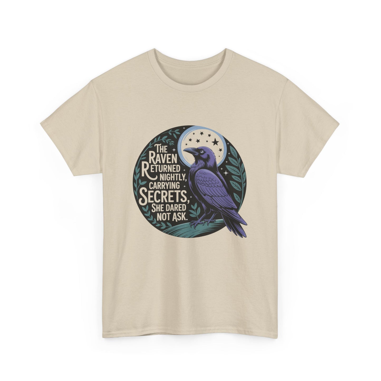 Silent Observer Raven Tee, Unisex Cotton Shirt, Gothic Apparel, Nature Lover Gift, Casual Wear, Art Tee, Birthday Gift