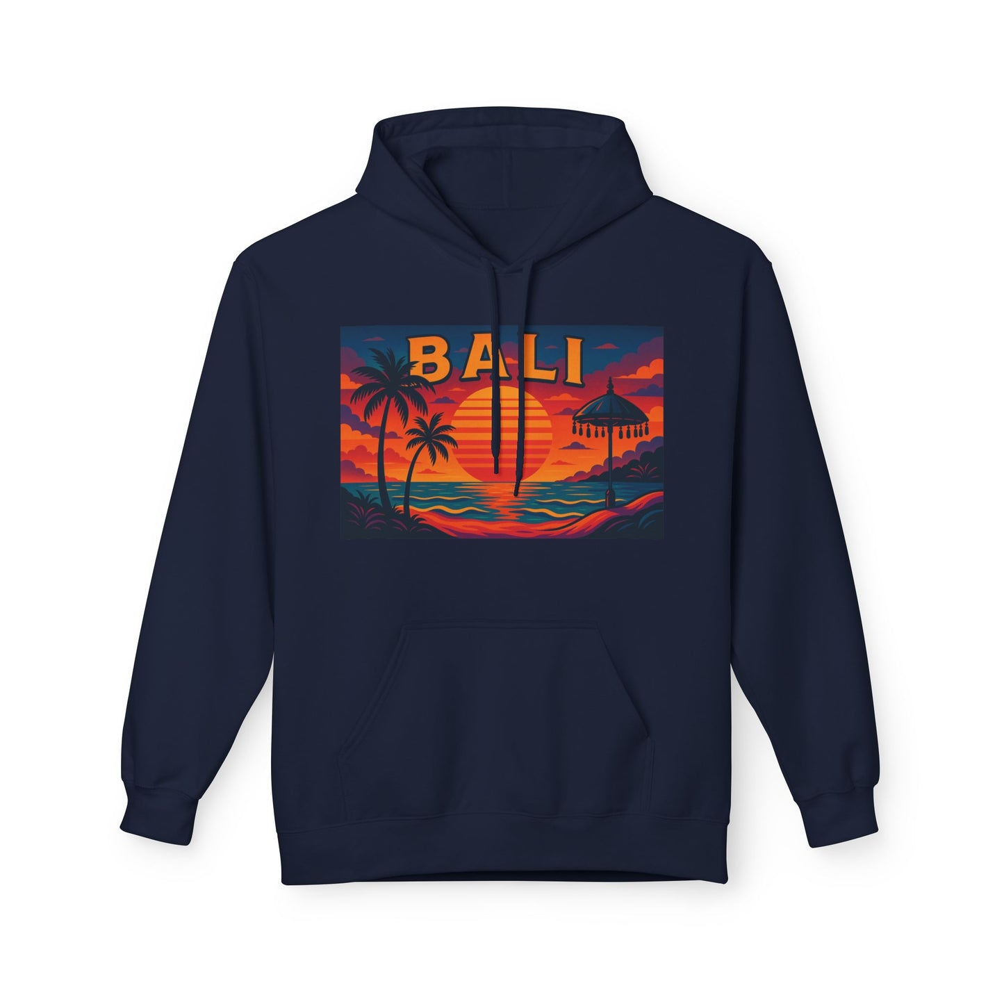 Bali Sunset Hoodie - Unisex Midweight Fleece, Travel Gift, Vacation Style, Beach Vibes Apparel, Perfect for Summer Evenings
