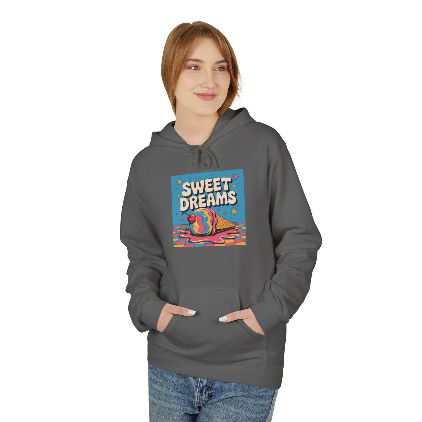 Sweet Dreams Unisex Fleece Hoodie, Cozy Pullover, Dreamy Gift, Casual Wear, Fall/Winter Essential