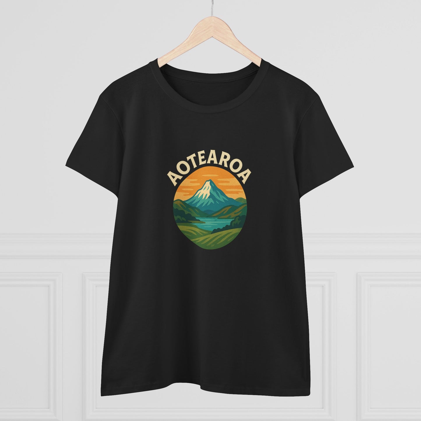 Mountain Landscape Graphic Tee, Aotearoa Shirt, Nature Lover Gift, Casual T-Shirt, Summer Staple, Eco-Friendly Apparel