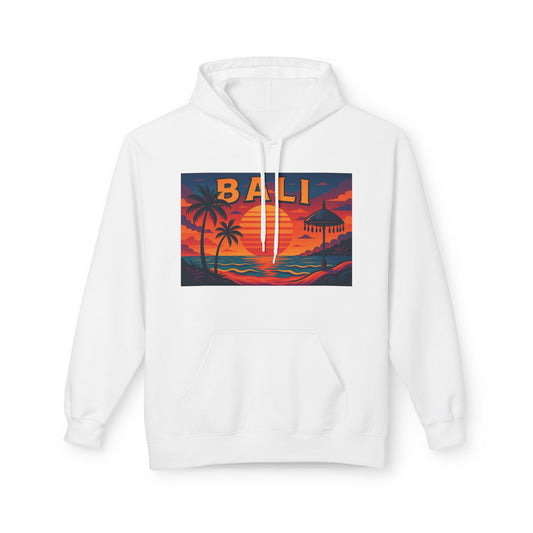 Bali Sunset Hoodie - Unisex Midweight Fleece, Travel Gift, Vacation Style, Beach Vibes Apparel, Perfect for Summer Evenings