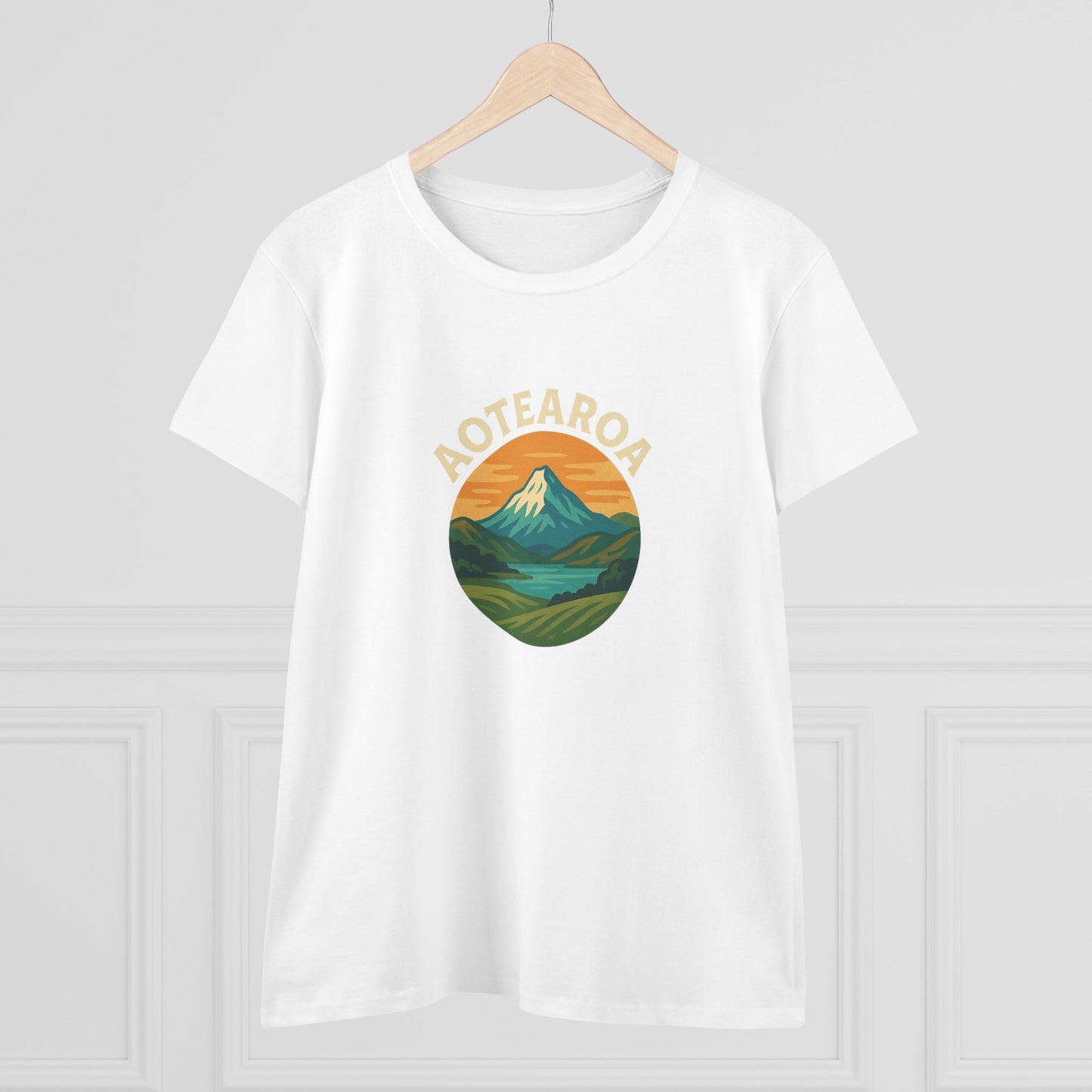 Mountain Landscape Graphic Tee, Aotearoa Shirt, Nature Lover Gift, Casual T-Shirt, Summer Staple, Eco-Friendly Apparel