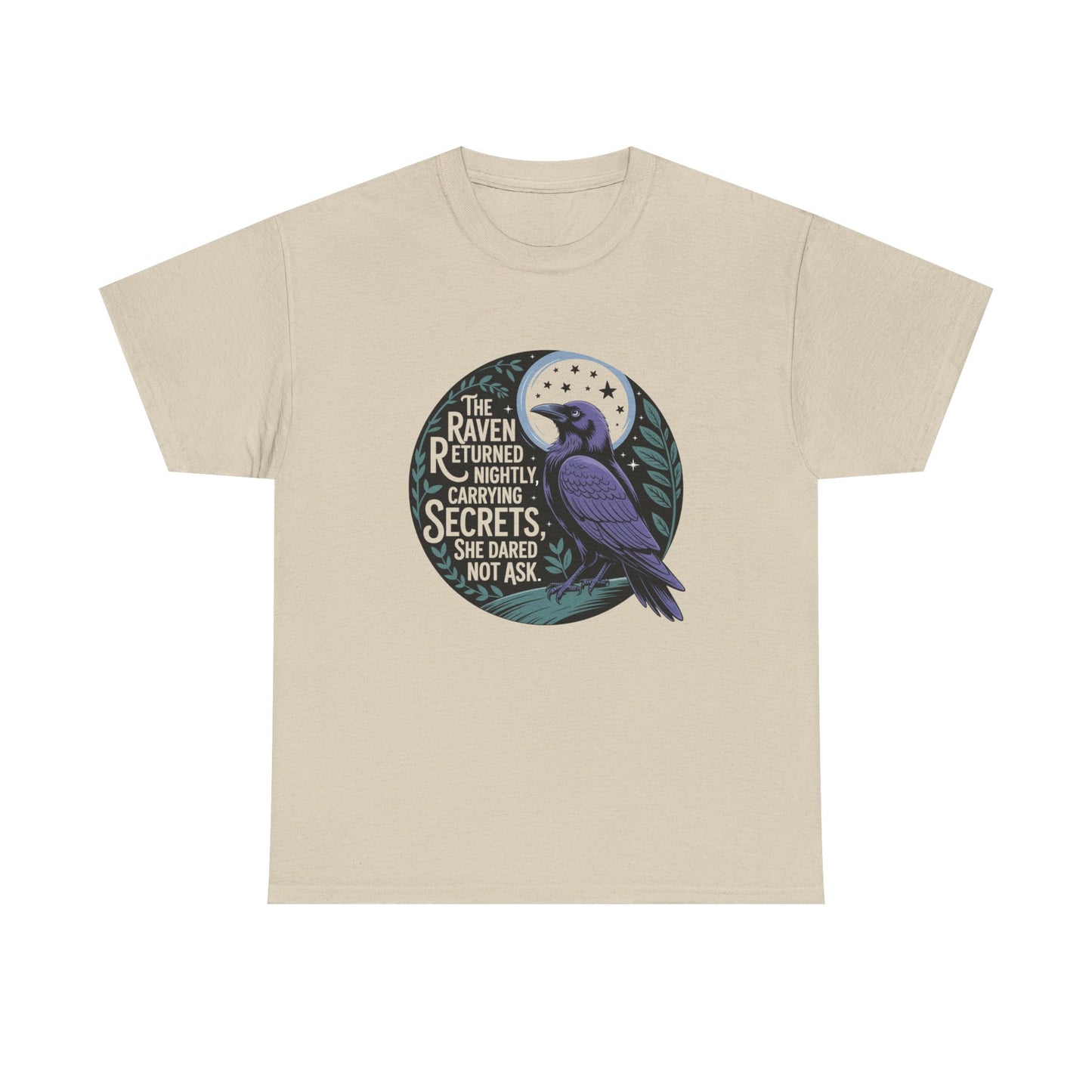Silent Observer Raven Tee, Unisex Cotton Shirt, Gothic Apparel, Nature Lover Gift, Casual Wear, Art Tee, Birthday Gift