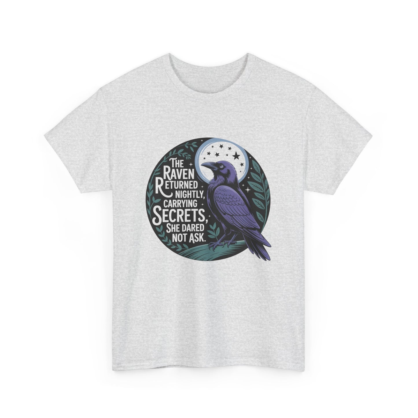 Silent Observer Raven Tee, Unisex Cotton Shirt, Gothic Apparel, Nature Lover Gift, Casual Wear, Art Tee, Birthday Gift