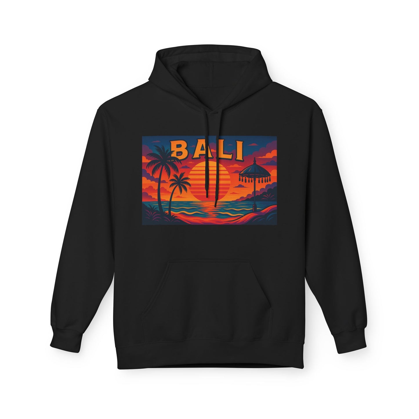 Bali Sunset Hoodie - Unisex Midweight Fleece, Travel Gift, Vacation Style, Beach Vibes Apparel, Perfect for Summer Evenings