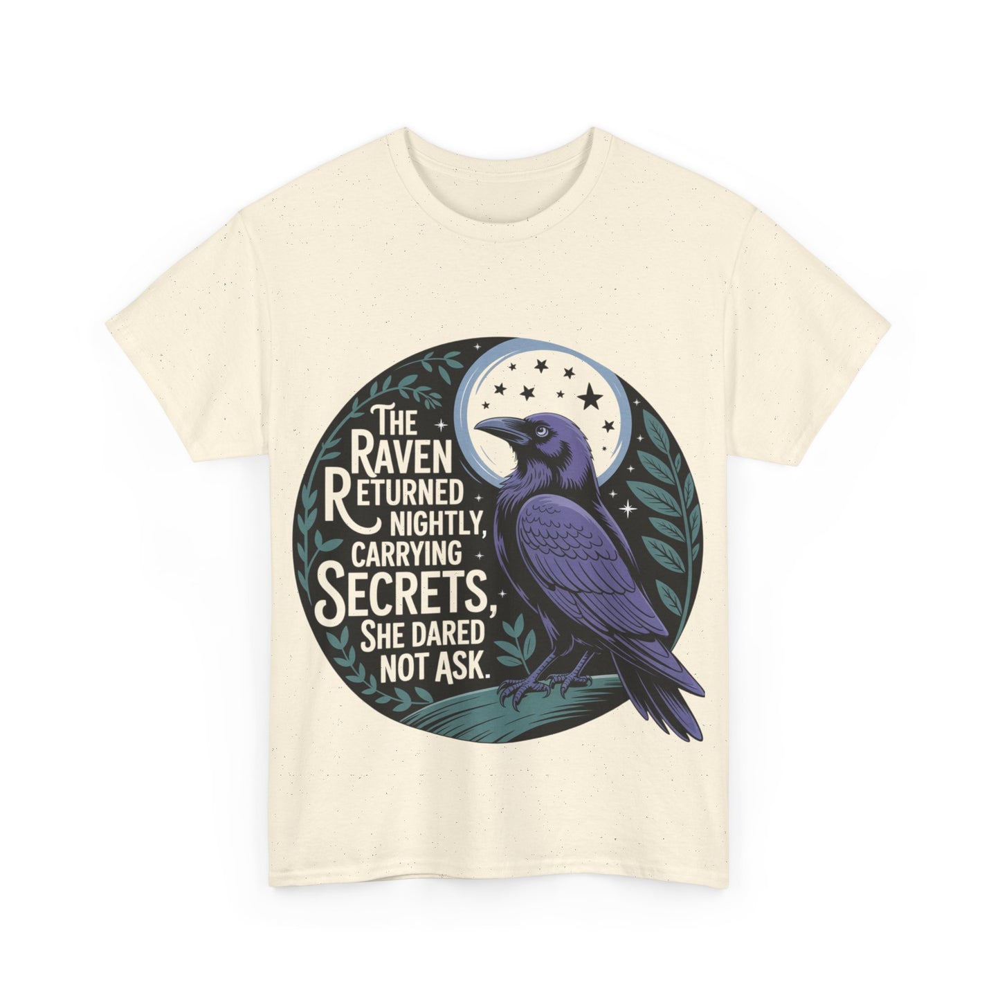 Silent Observer Raven Tee, Unisex Cotton Shirt, Gothic Apparel, Nature Lover Gift, Casual Wear, Art Tee, Birthday Gift